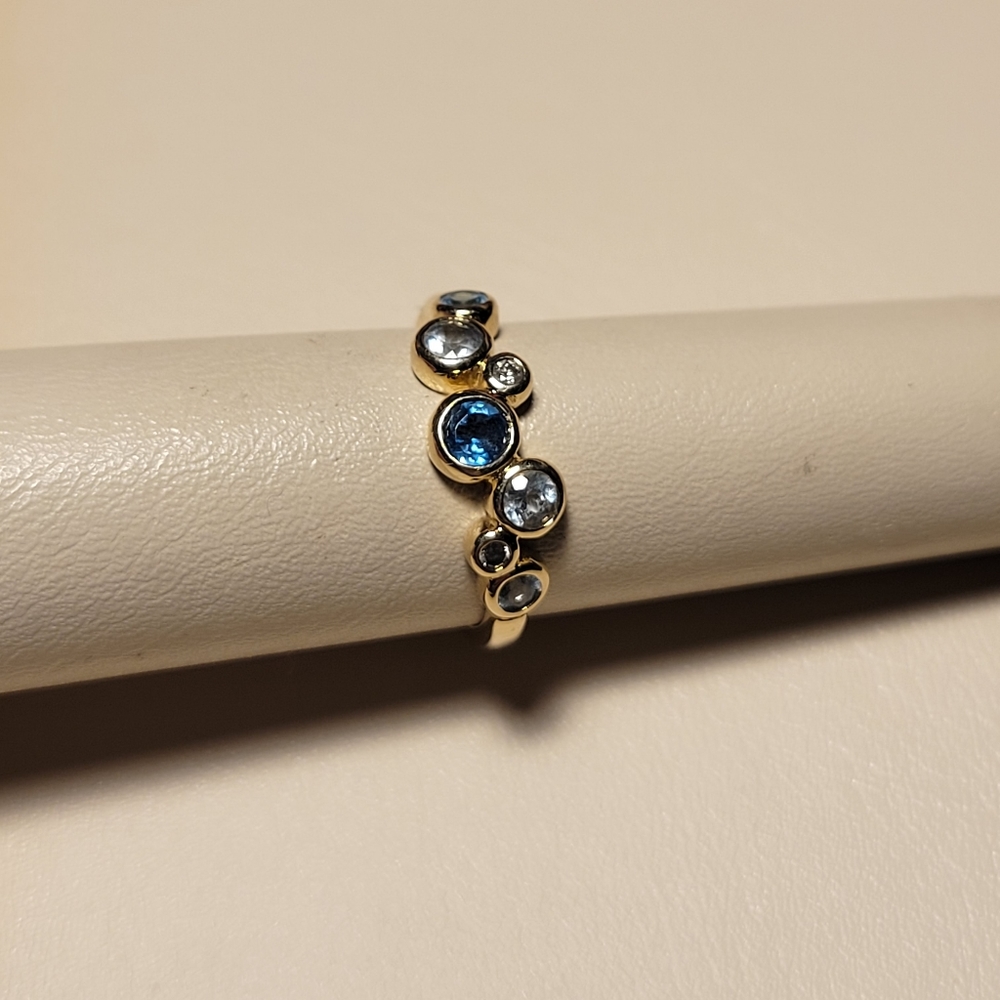 Kay Jewelers Gold and Blue Gemstone Ring - Picture 4 of 6